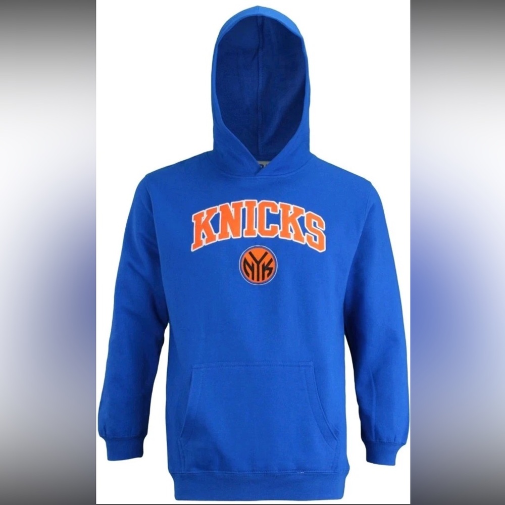 NWT Boys Outerstuff NBA New York Knicks Fleece Pullover Hoodie Sz S Youth
